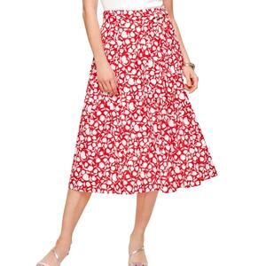 Talbots Womens Floral Lined Hidden Side Zip on Seam Pockets Midi Skirt Size 10